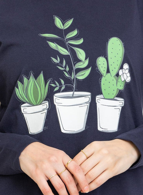 Indigo Printed Long - Sleeve Design 9 - Khotwh